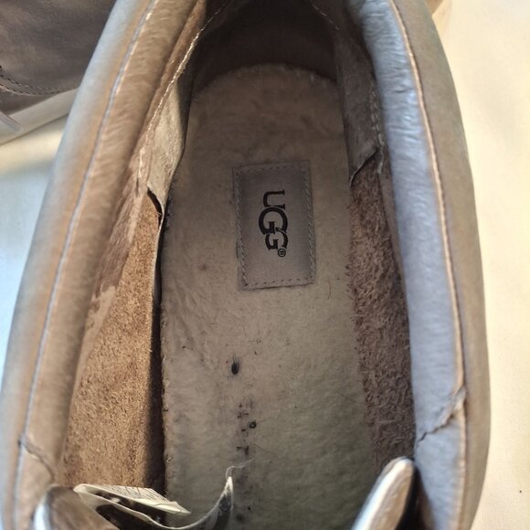 UGG Mens Size 13 Brown Perforated Leather Chukka Boots Comfortable - Picture 4 of 12